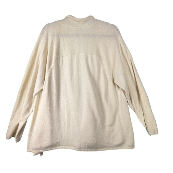 Metro7 SILK ANGORA BLEND Open Cardigan Womens SIZE XL Cream Elevated Basic Soft - Picture 4 of 9
